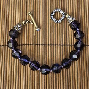 Heidi Daus Amethyst and Gold Beaded Bracelet